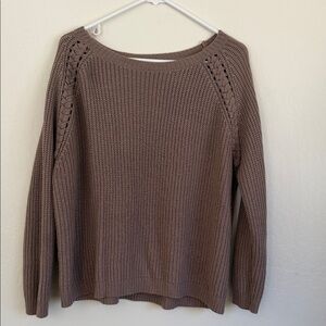 Rhapsody Brown Knit Crew Neck Sweater